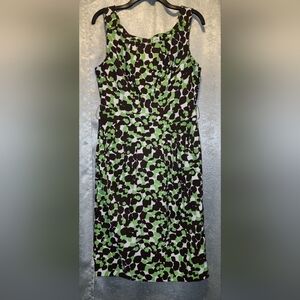 Signature by Sangria Green & Brown Sheath Dress w/ Pockets (Belt Loops/No Belt)